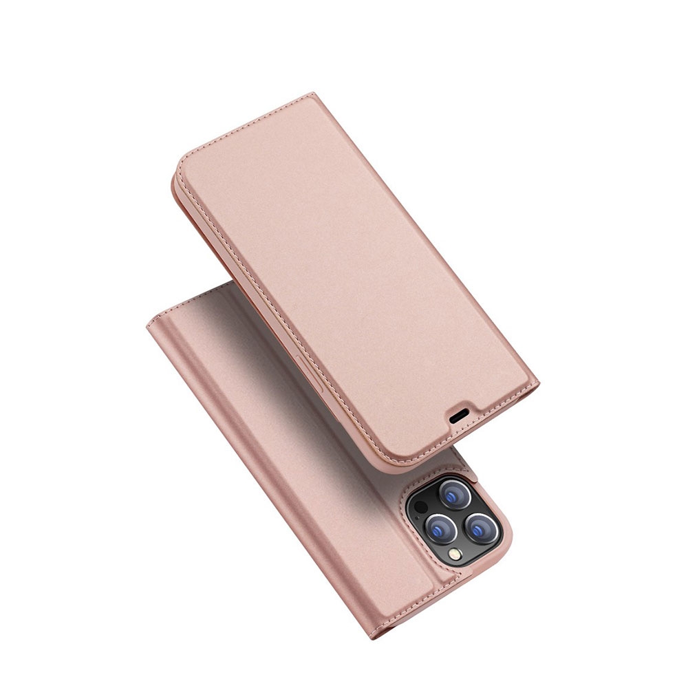 Image of Dux Ducis - iPhone 12 Pro Max Flip Wallet Cover Leder Tasche - Roségold bei Apfelkiste.ch
