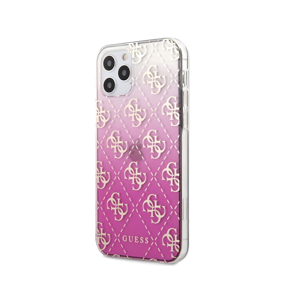 Image of Guess - iPhone 12 Pro Max Hardcase Hülle Gradient 4G (GUHCP12LPCU4GGPI) - Pink / Transparent bei Apfelkiste.ch