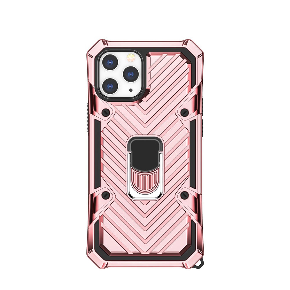 Image of iPhone 12 Pro Max Hybrid Hardcase Hülle + Magnetischer Kickstand Haltering - Roségold bei Apfelkiste.ch