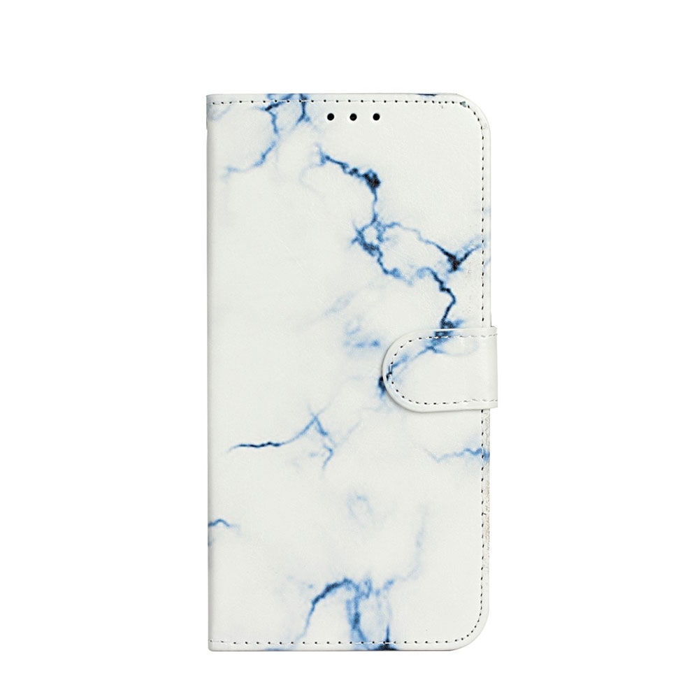 Image of iPhone 12 Pro Max Leder Tasche Flip Cover Marmor Marble - Weiss bei Apfelkiste.ch