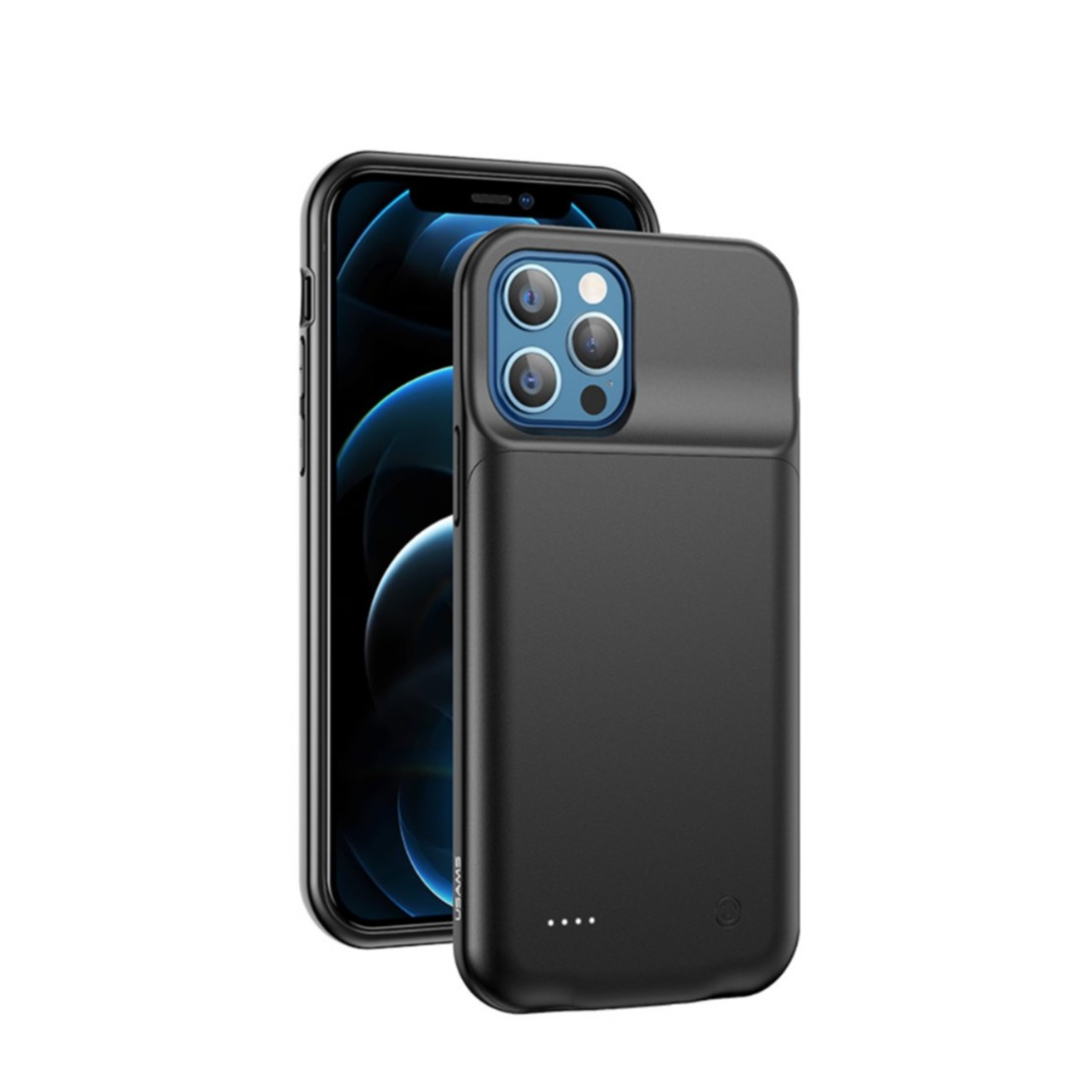 Image of USAMS - iPhone 12 Pro Max Backpack Akku Case (4500mAh) Schutzhülle - Schwarz bei Apfelkiste.ch