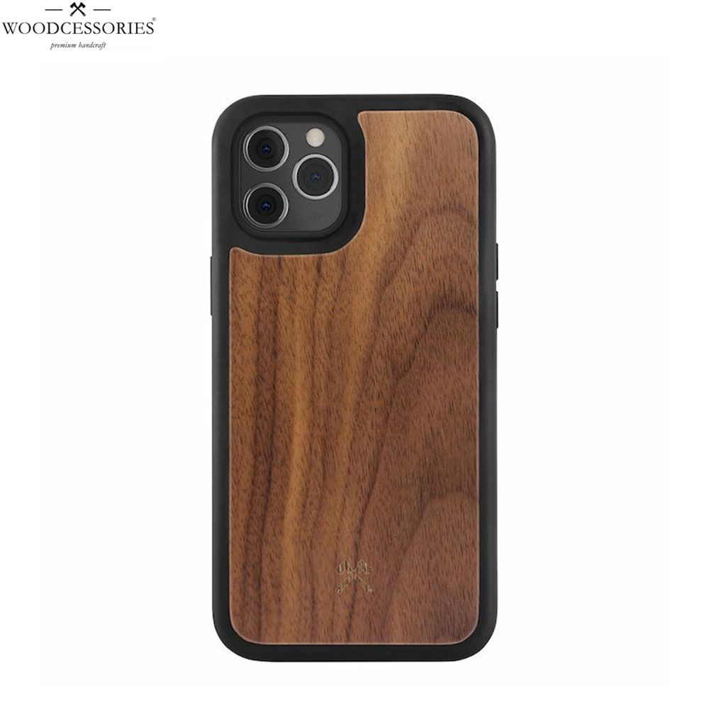 iPhone 12 Pro Max EcoBump Classic Echt Holz Hülle Walnuss FSC Zertifiziert (ECO447) - Dunkelbraun