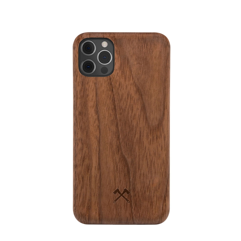 Image of Woodcessories - iPhone 12 / iPhone 12 Pro EcoCase Slim Echt Holz Hülle Walnuss FSC Zertifiziert (ECO449) - Dunkelbraun bei Apfelkiste.ch