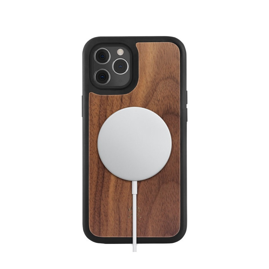 Image of Woodcessories - iPhone 12 / iPhone 12 Pro MagSafe EcoBump Classic Echt Holz Hülle Walnuss FSC Zertifiziert (ECO509) - Dunkelbraun bei Apfelkiste.ch