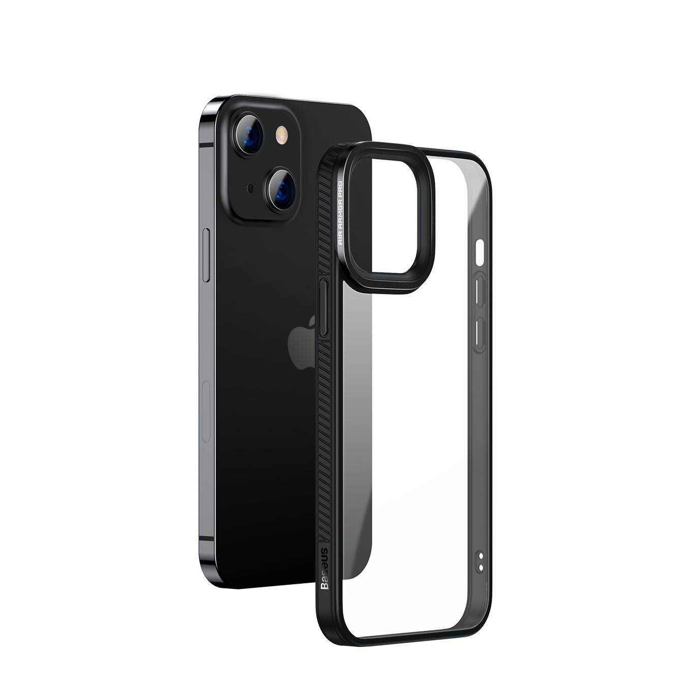 Image of Baseus - iPhone 13 Hybrid Hardcase Hülle TPU Bumper Anti-Fingerprint + Acryl Rückseite - Schwarz / Transparent bei Apfelkiste.ch