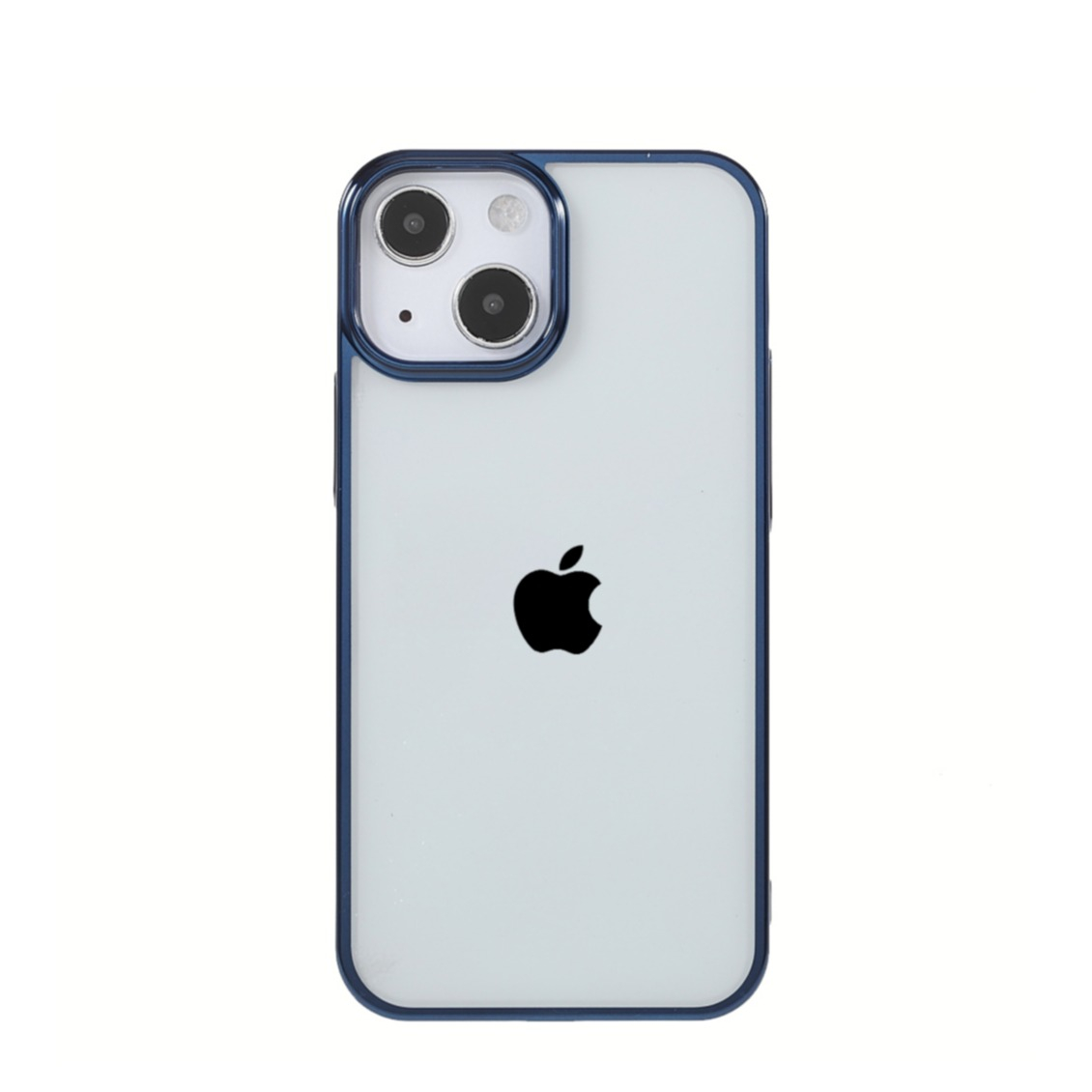 Image of iPhone 13 Hardcase Hülle mit Galvanisiertem Rahmen - Blau / Transparent bei Apfelkiste.ch