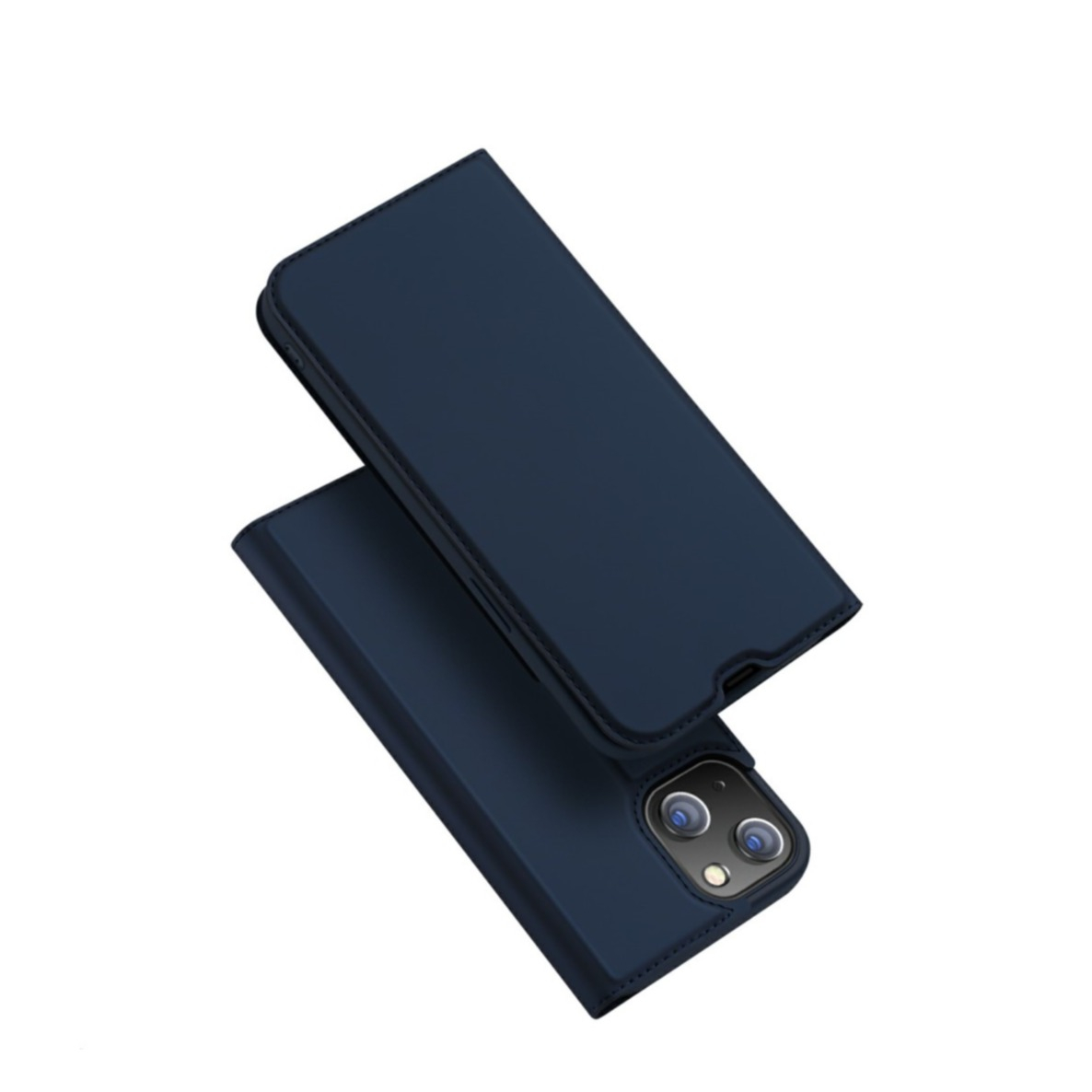 Image of Dux Ducis - iPhone 13 Mini Flip Wallet Cover Leder Tasche - Dunkelblau bei Apfelkiste.ch