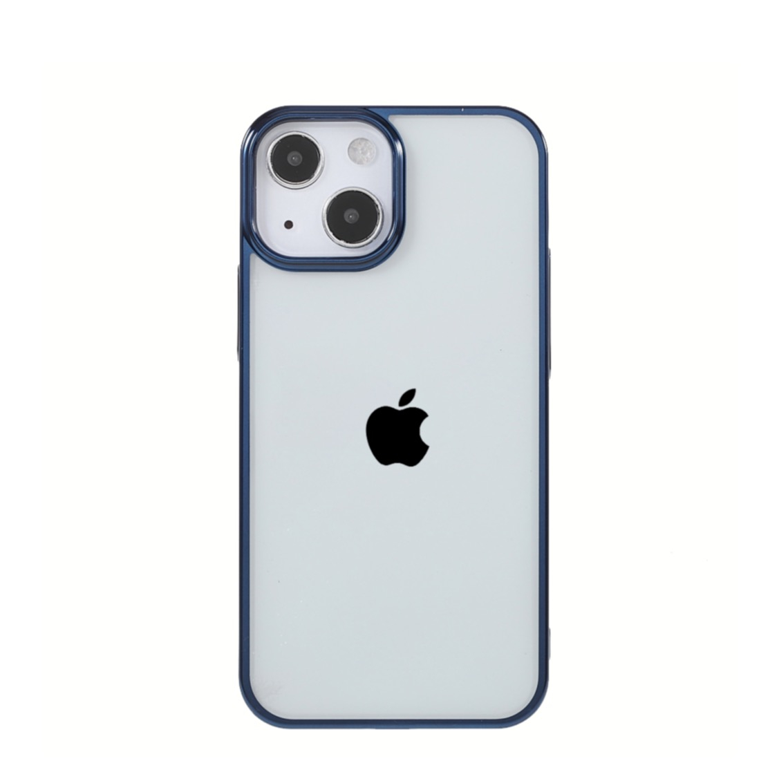 Image of iPhone 13 Mini Hardcase Hülle mit Galvanisiertem Rahmen - Blau / Transparent bei Apfelkiste.ch