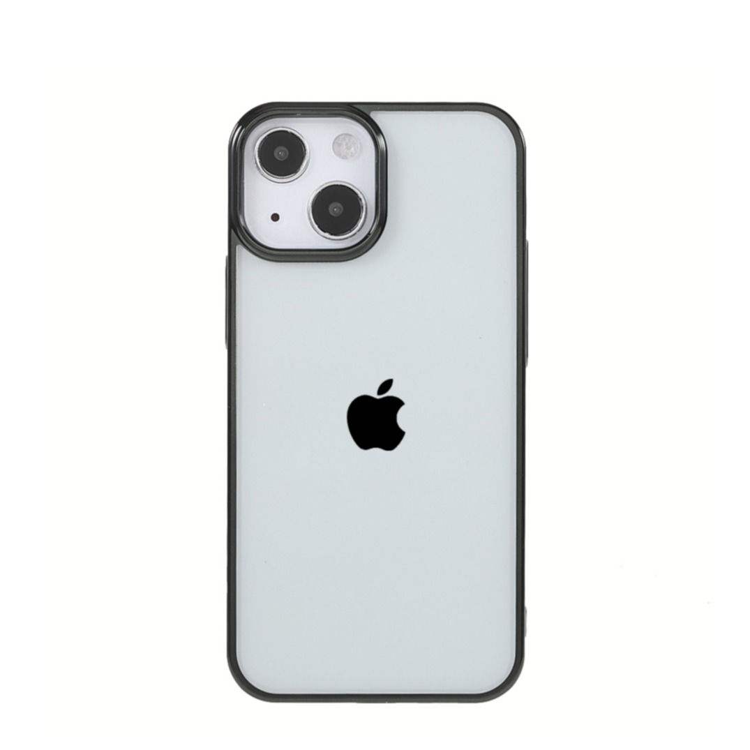 Image of iPhone 13 Mini Hardcase Hülle mit Galvanisiertem Rahmen - Grün / Transparent bei Apfelkiste.ch
