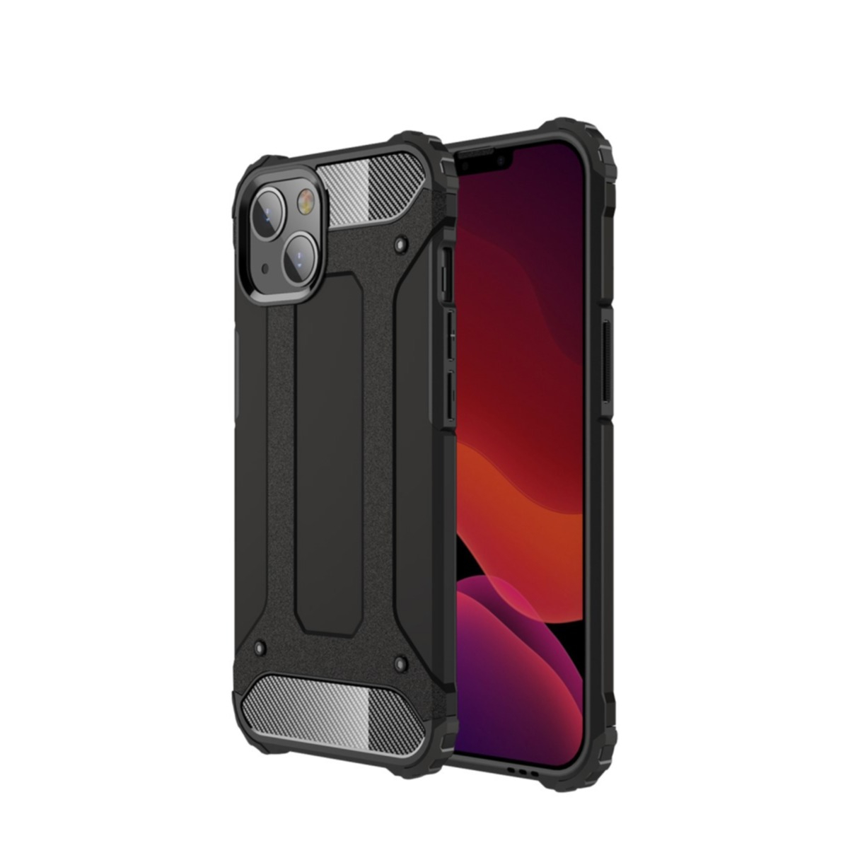 Image of iPhone 13 Mini Outdoor Hybrid Hardcase Hülle - Schwarz bei Apfelkiste.ch