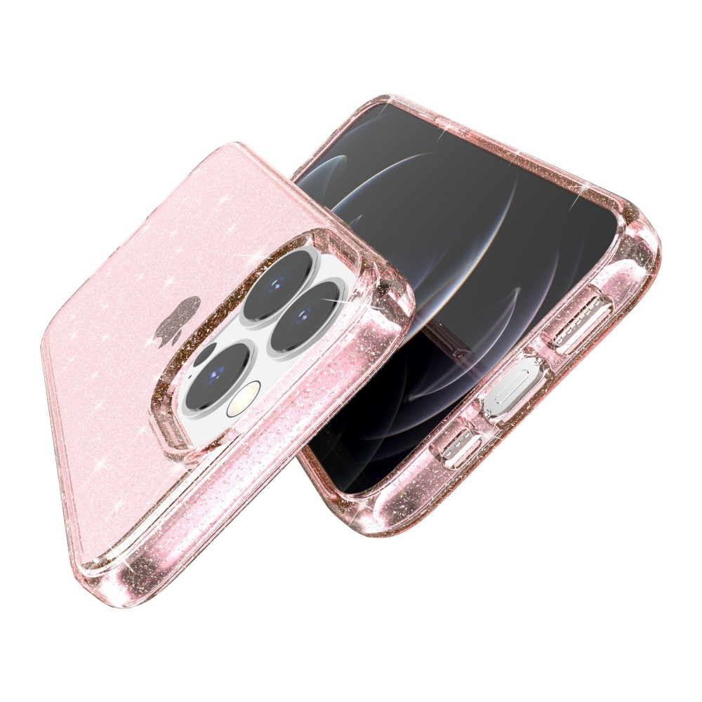 Coque Transparente iPhone 13 Pro Max Magsafe avec bords colorés (rose