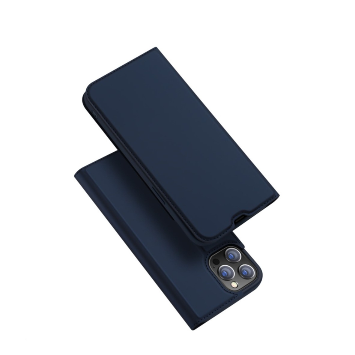 Image of Dux Ducis - iPhone 13 Pro Max Flip Wallet Cover Leder Tasche - Dunkelblau bei Apfelkiste.ch