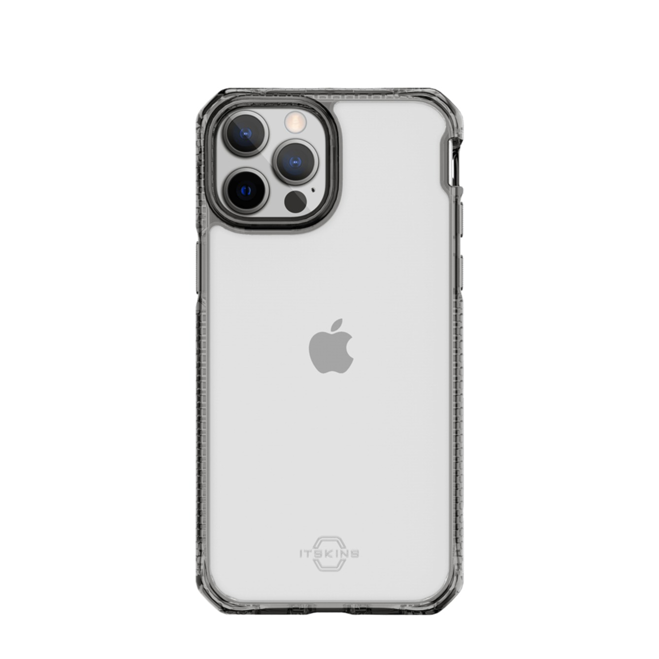 Image of ITSkins - iPhone 13 Pro Max / iPhone 12 Pro Max Hybrid Clear Antimikrobielle Schutz Hardcase Hülle (Fallschutz 3 Meter) - Transparent / Schwarz bei Apfelkiste.ch