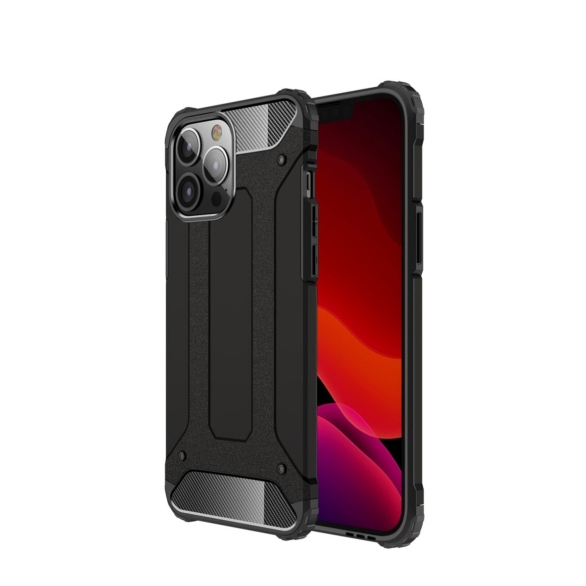 Image of iPhone 13 Pro Max Outdoor Hybrid Hardcase Hülle - Schwarz bei Apfelkiste.ch