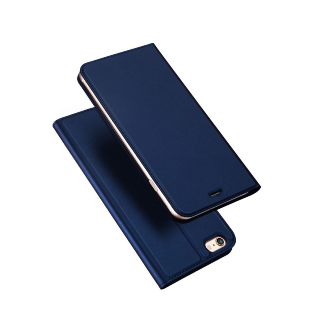 Image of Dux Ducis - iPhone 6 / 6S Flip Wallet Cover Leder Tasche - Dunkelblau bei Apfelkiste.ch