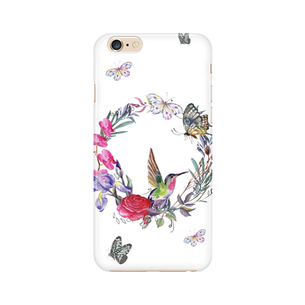 iPhone 6 / 6S Hardcase Hülle - Kolibri & Butterflies