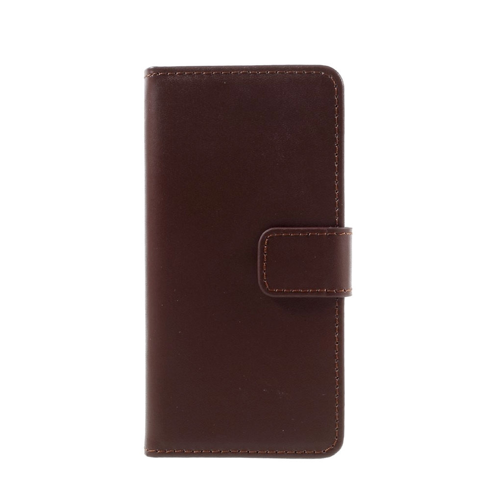 iPhone SE (2020) / 8 / 7 Echtleder Tasche Flip Cover mit Karten Etui - Braun