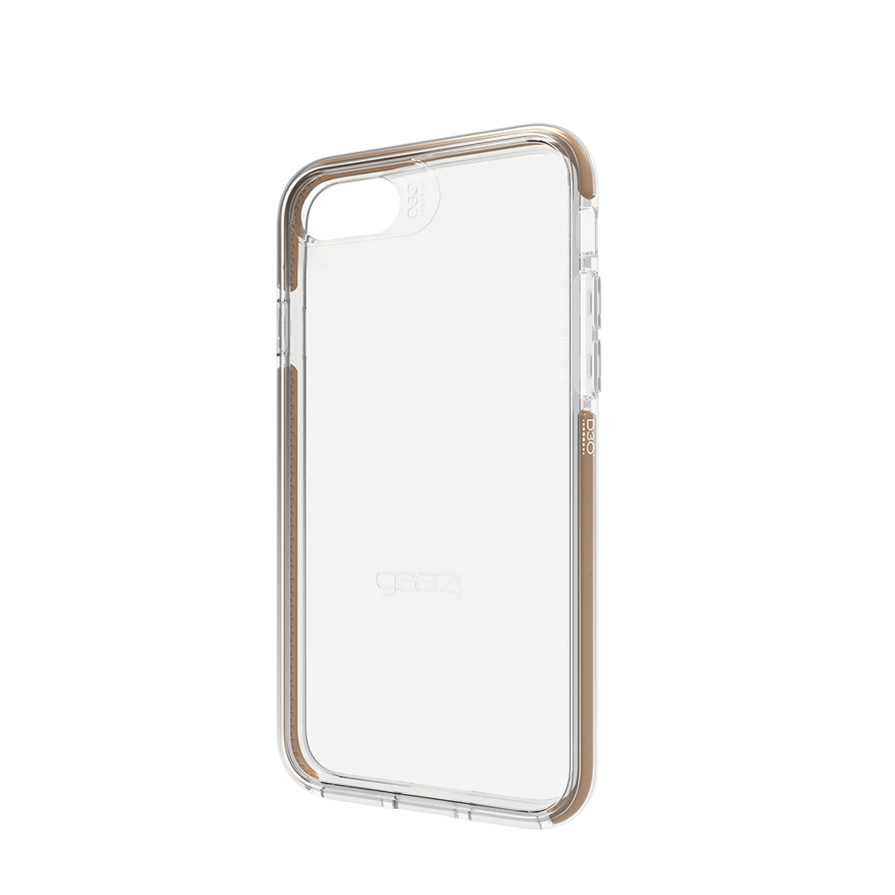 Image of Gear4 - iPhone SE (2022/2020) / 8 / 7 Schutzhülle Case Piccadilly D3O (IC7080D3) - Transparent / Gold bei Apfelkiste.ch