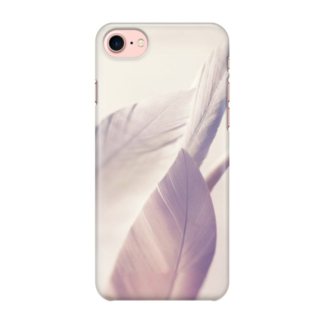 Image of iPhone SE (2022/2020) / 8 / 7 Hardcase Schutzhülle Feder Design - Lila / Creme bei Apfelkiste.ch
