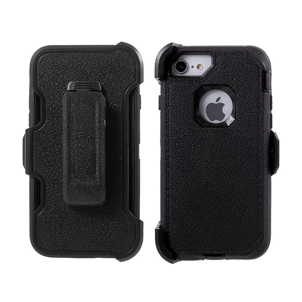 Image of iPhone 8 / 7 / 6S / 6 Outdoor Hybrid Schutz Hülle Defender + Gürtel Clip Holster - Schwarz bei Apfelkiste.ch