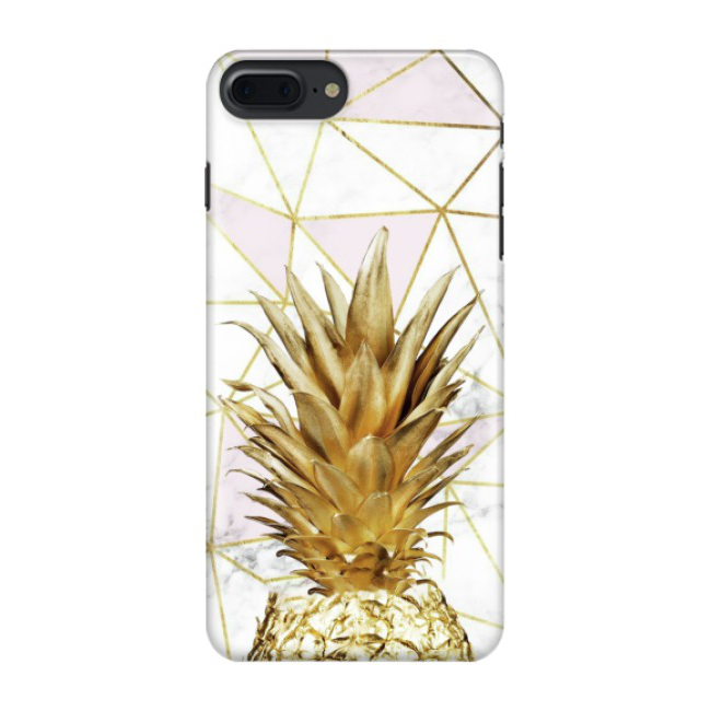 Image of iPhone 8 Plus / 7 Plus Hardcase Schutzhülle Marmor Marble Ananas - Gold / Weiss bei Apfelkiste.ch