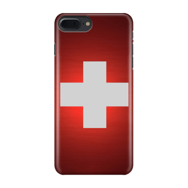 Image of iPhone 8 Plus / 7 Plus Hardcase Schutzhülle Schweiz Fussball EM 2021 (Euro 2020) - Rot / Weiss bei Apfelkiste.ch