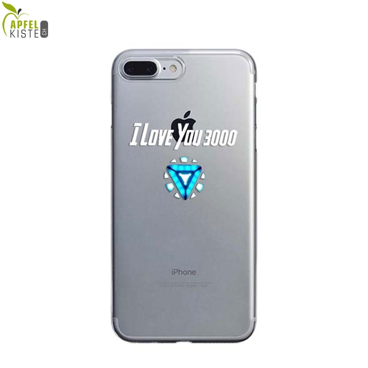 © - iPhone 8 Plus / 7 Plus / 6S Plus / 6 Plus Gummi Case Hülle Ultra Thin I Love You 3000 Logo - Transparent