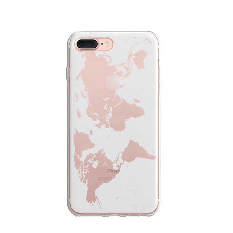 Image of Apfelkiste © - iPhone 8 Plus / 7 Plus / 6S Plus / 6 Plus Gummi Hülle Weltkarte - Weiss bei Apfelkiste.ch