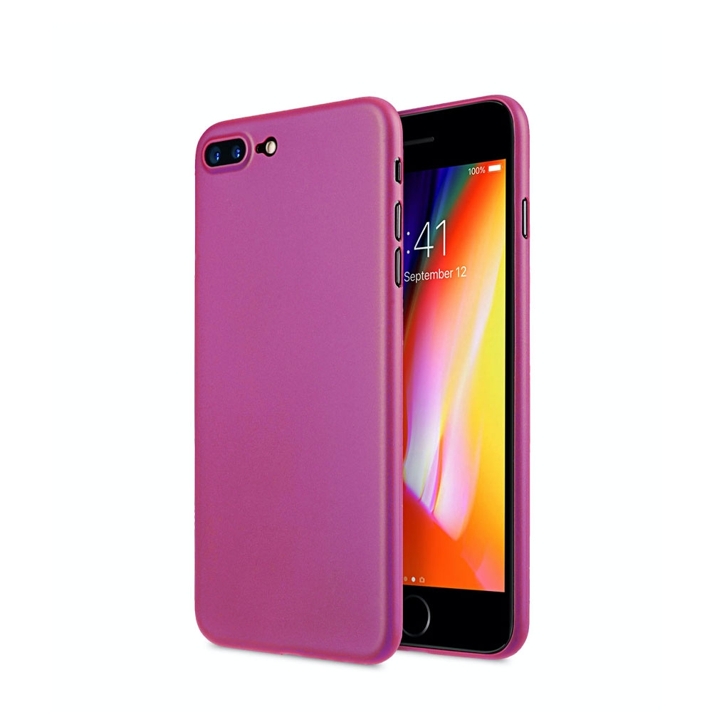 Image of Apfelkiste © - iPhone 8 Plus / 7 Plus Kunststoff Hülle Case Ultra Thin 0.45 mm - Pink / Transparent (Matt) bei Apfelkiste.ch