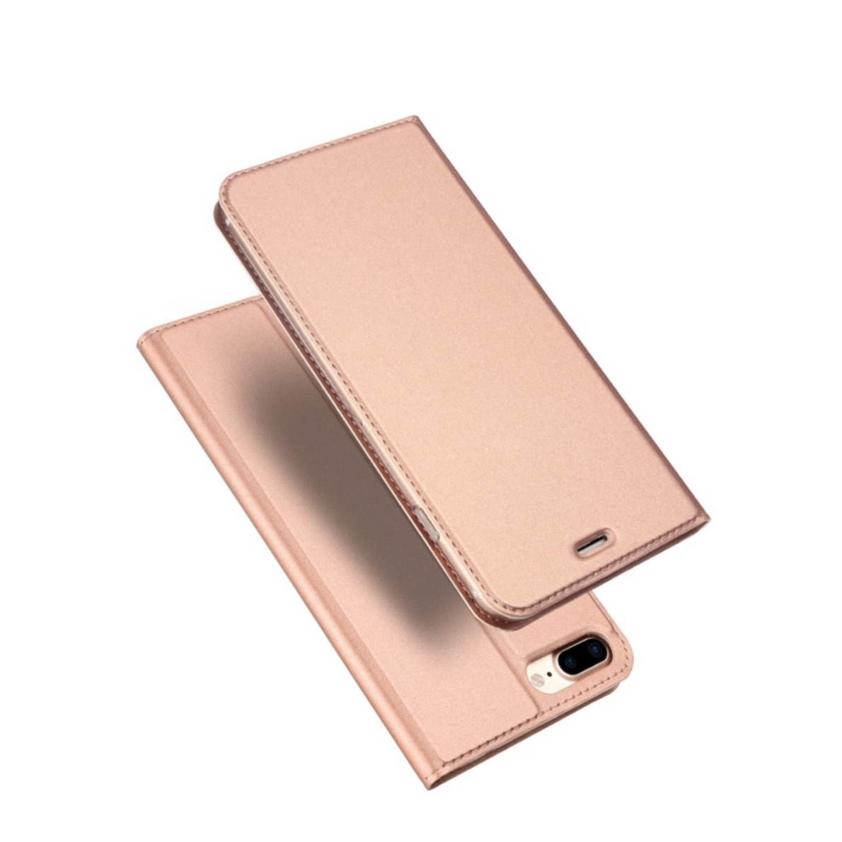 Image of Dux Ducis - iPhone 8 Plus / 7 Plus Flip Wallet Cover Leder Tasche - Roségold bei Apfelkiste.ch