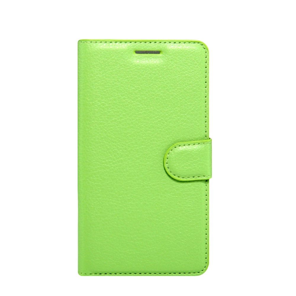 iPhone 8 Plus / 7 Plus Leder Tasche Hülle Karten Etui Litchi Look - Grün