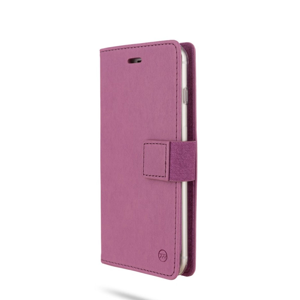 Image of iPhone 8 Plus / 7 Plus Leder Tasche Flip Cover mit Karten Etui - Lila bei Apfelkiste.ch