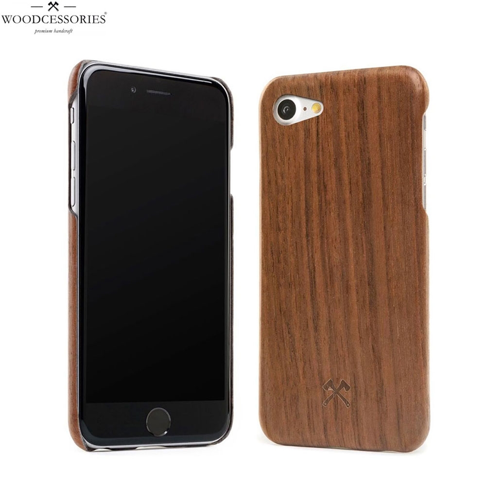 iPhone SE (2020) / 8 / 7 EcoCase Slim Echt Holz Hülle Walnuss FSC Zertifiziert (ECO138) - Dunkelbraun