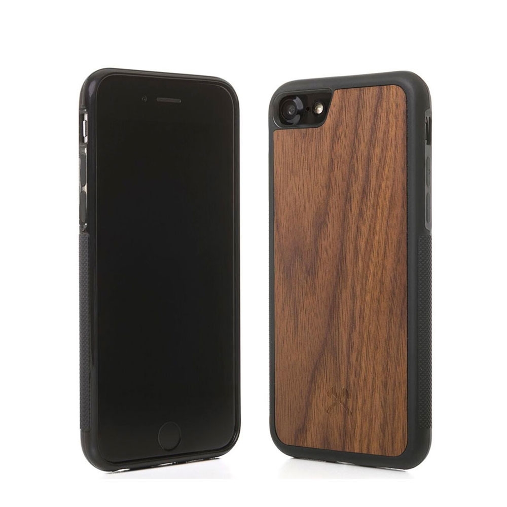 Image of Woodcessories - iPhone SE (2022/2020) / 8 / 7 EcoBump Echt Holz Hülle Walnuss FSC Zertifiziert (ECO223) - Dunkelbraun bei Apfelkiste.ch