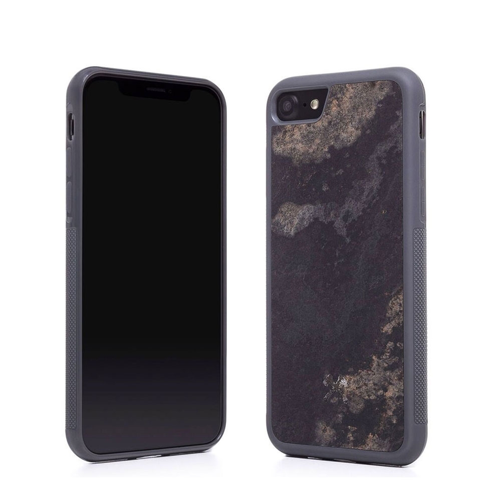 Image of Woodcessories - iPhone SE (2022/2020) / 8 / 7 Hülle Stone Edition EcoBump (STO002) - Granite Gray bei Apfelkiste.ch