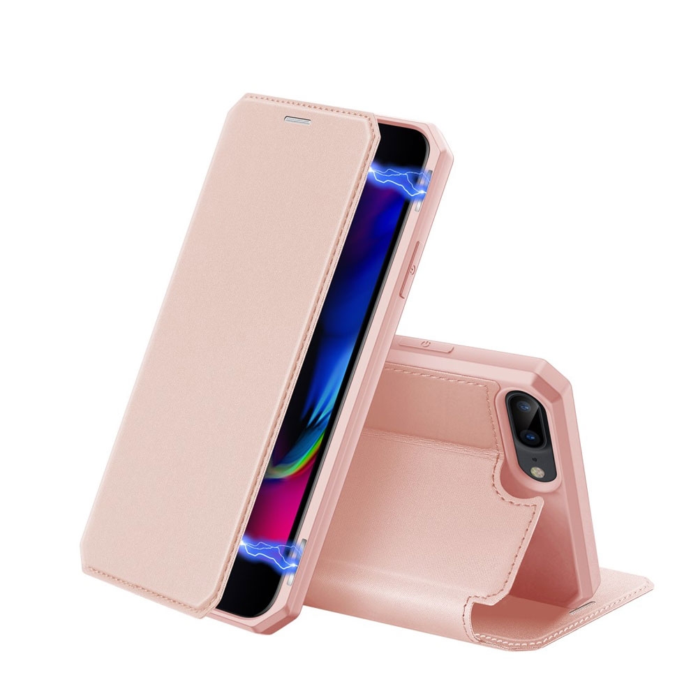 Image of Dux Ducis - iPhone 8 Plus / 7 Plus Magnet Flip Wallet Cover Leder Tasche - Rosa bei Apfelkiste.ch