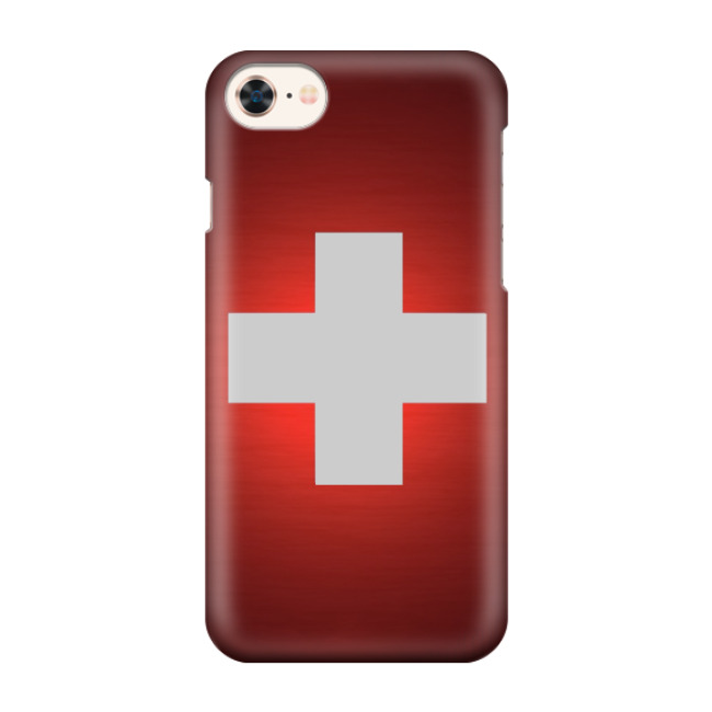 Image of iPhone SE (2020) / 8 / 7 Hardcase Schutzhülle Schweiz Fussball EM 2021 (Euro 2020) - Rot / Weiss bei Apfelkiste.ch
