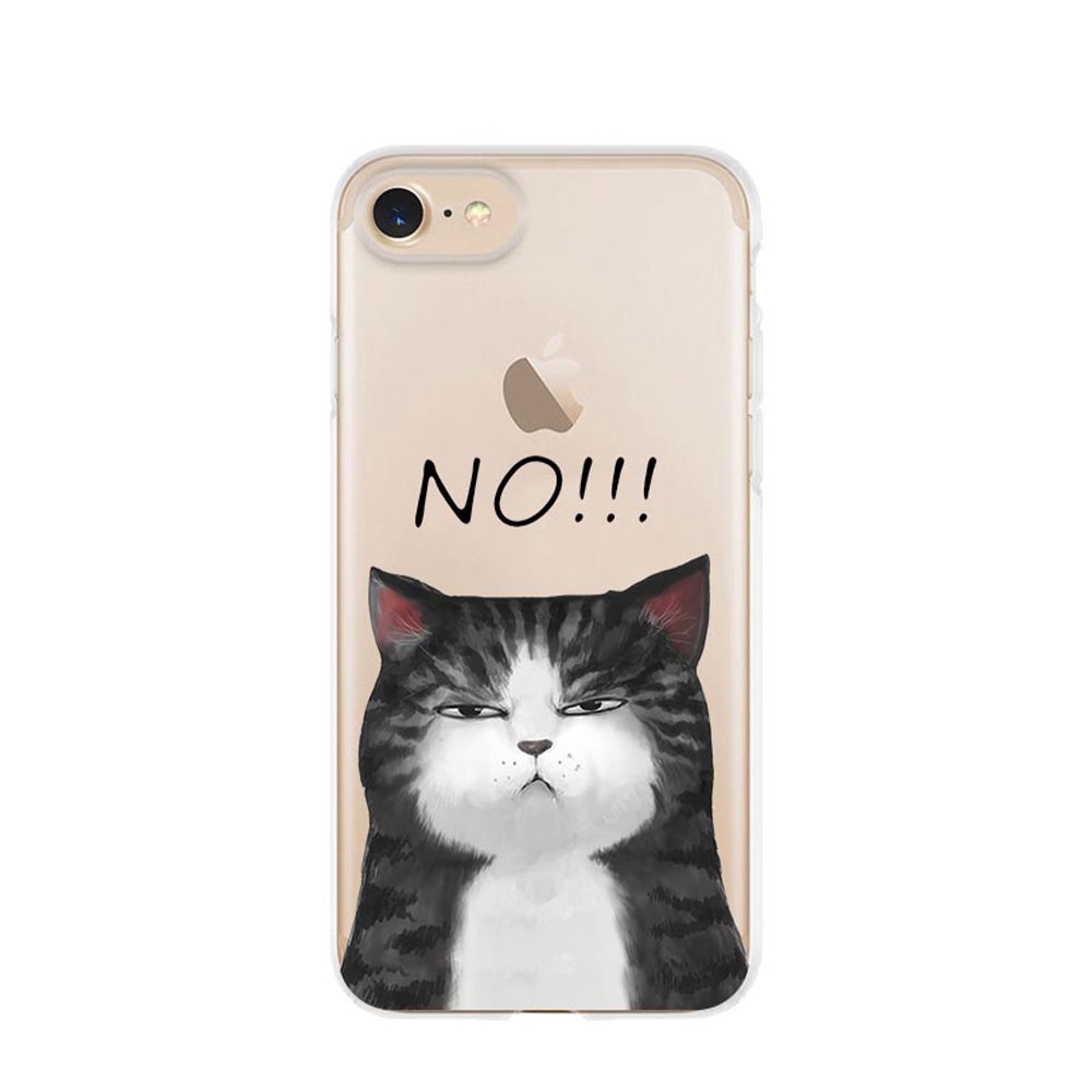 Image of Apfelkiste © - iPhone SE (2022/2020) / 8 / 7 Gummi Case Hülle Ultra Thin Crumpy Cat - Transparent bei Apfelkiste.ch