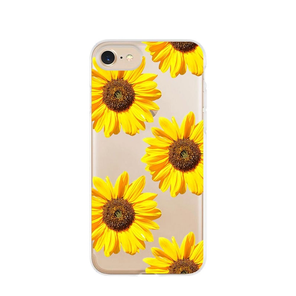 Image of Apfelkiste © - iPhone SE (2022/2020) / 8 / 7 Gummi Case Hülle Ultra Thin Sonnenblumen - Transparent bei Apfelkiste.ch