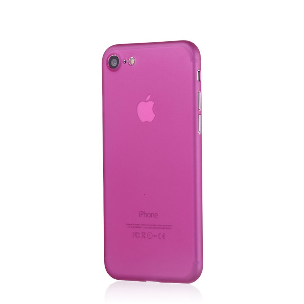 Image of Apfelkiste © - iPhone SE (2022/2020) / 8 / 7 Kunststoff Hülle Case Ultra Thin 0.45 mm - Pink / Transparent (Matt) bei Apfelkiste.ch