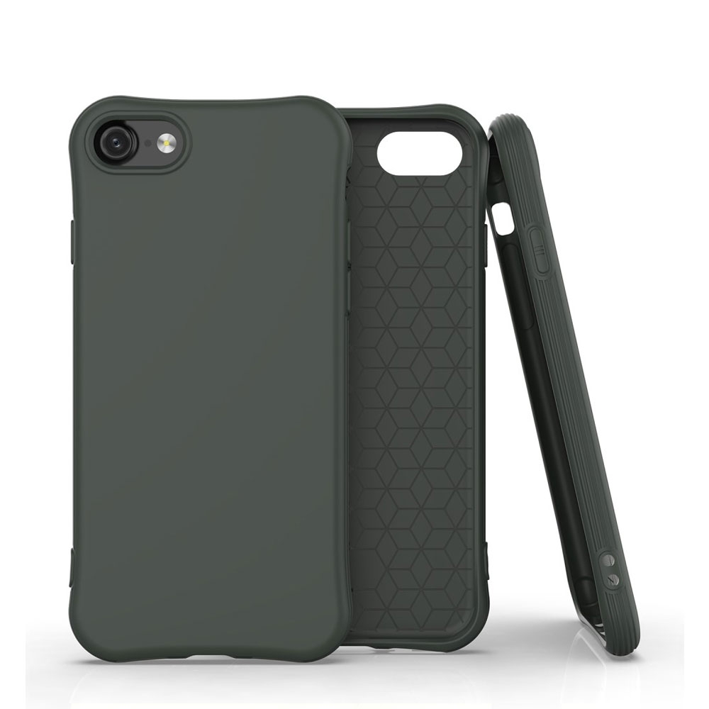 Image of iPhone SE (2022/2020) / 8 / 7 Gummi Case Hülle Slim Design - Dunkelgrün (Matt) bei Apfelkiste.ch
