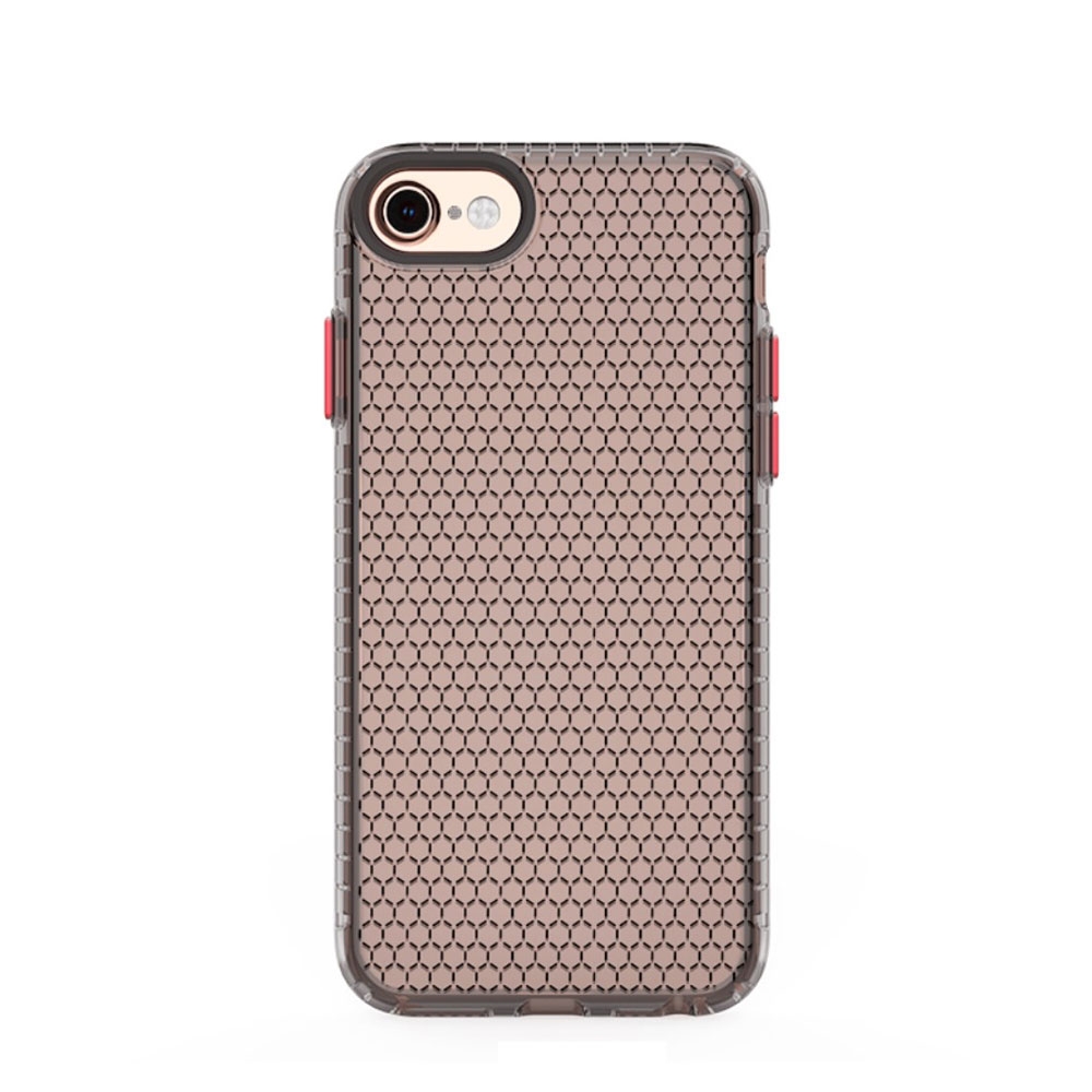 Image of iPhone SE (2022/2020) / 8 / 7 / 6S Gummi Hülle im Waben Design - Transparent / Schwarz bei Apfelkiste.ch