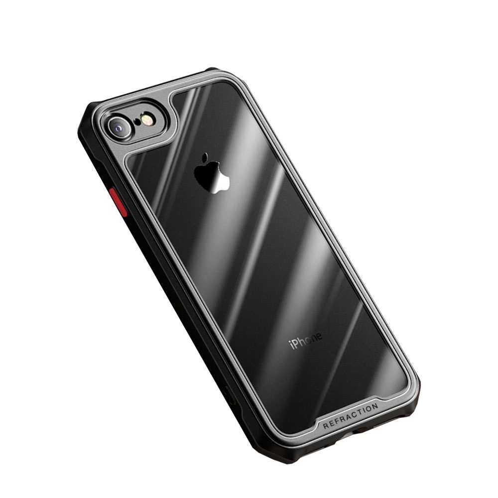 Image of iPhone SE (2022/2020) / 8 / 7 Hybrid TPU Bumper Case Hülle - Schwarz / Transparent bei Apfelkiste.ch