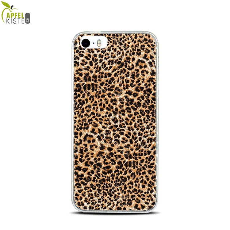 © - iPhone SE (2016) / 5 / 5S Gummi Hülle Geparden Muster - Braun / Schwarz