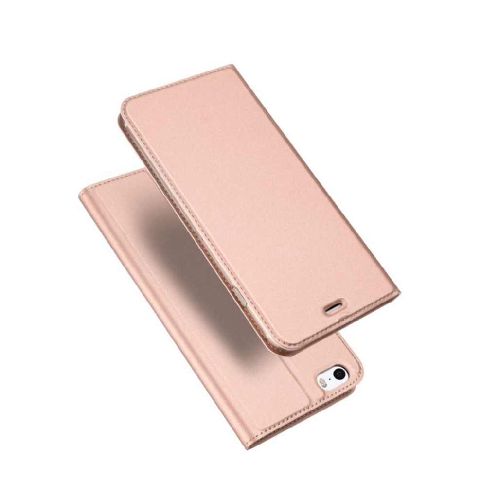 Image of Dux Ducis - iPhone SE (2016) / 5S / 5 Flip Wallet Cover Leder Tasche - Roségold bei Apfelkiste.ch