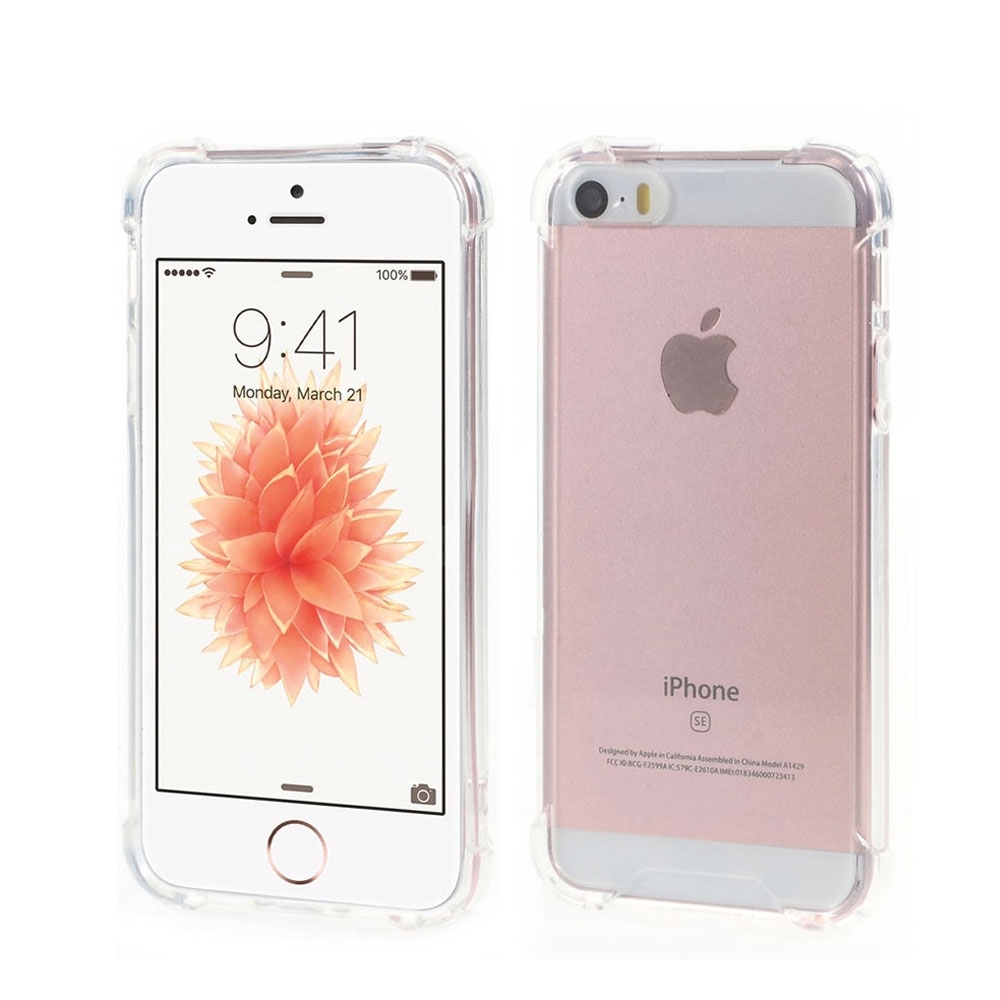 Image of iPhone SE (2016) / 5 / 5S Gummi Case Hülle Air Cushion Fallschutz - Transparent bei Apfelkiste.ch