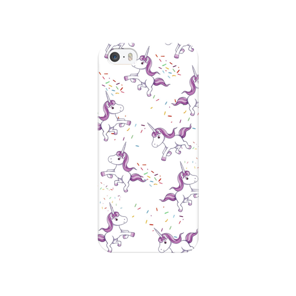 iPhone SE (2016) / 5 / 5S Hardcase Hülle Kleine Einhörner - Lila