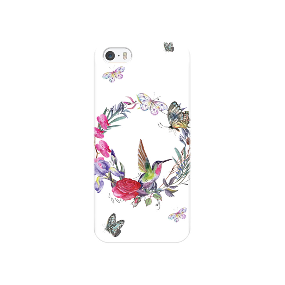 iPhone SE (2016) / 5 / 5S Hardcase Hülle - Kolibri & Butterflies