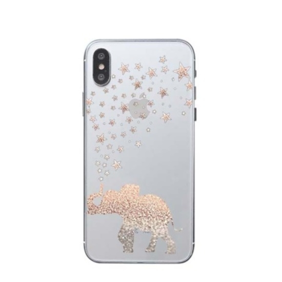 Image of Apfelkiste © - iPhone Xs / X Gummi Case Hülle Ultra Thin Elefant mit Sternen - Transparent bei Apfelkiste.ch