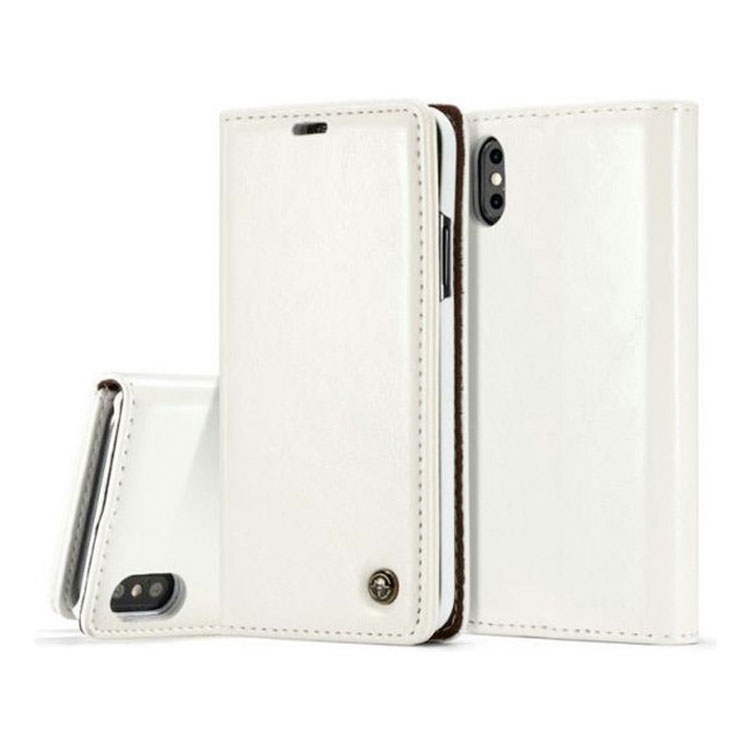 Image of Caseme - iPhone Xs / X Leder Tasche Flip Wallet Etui - Weiss bei Apfelkiste.ch